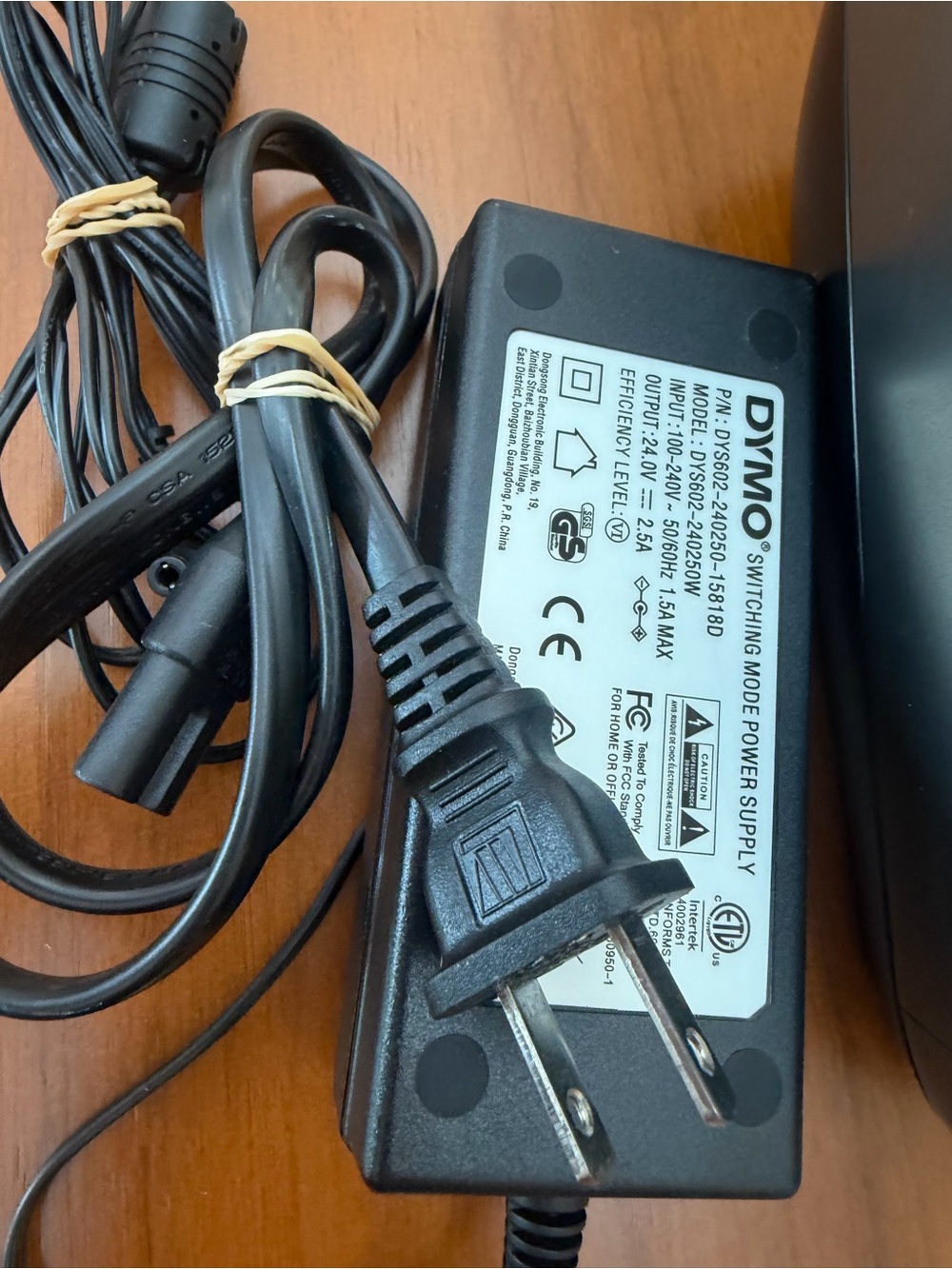Dymo Black Power Adapter and Cord Set - Picture 2 of 4